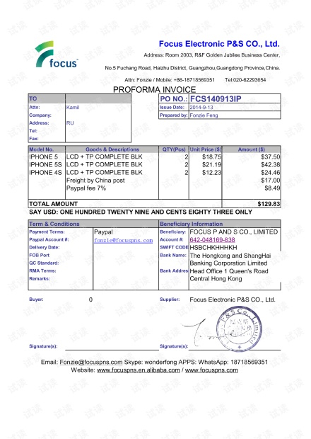 Hardware Fittings Price List