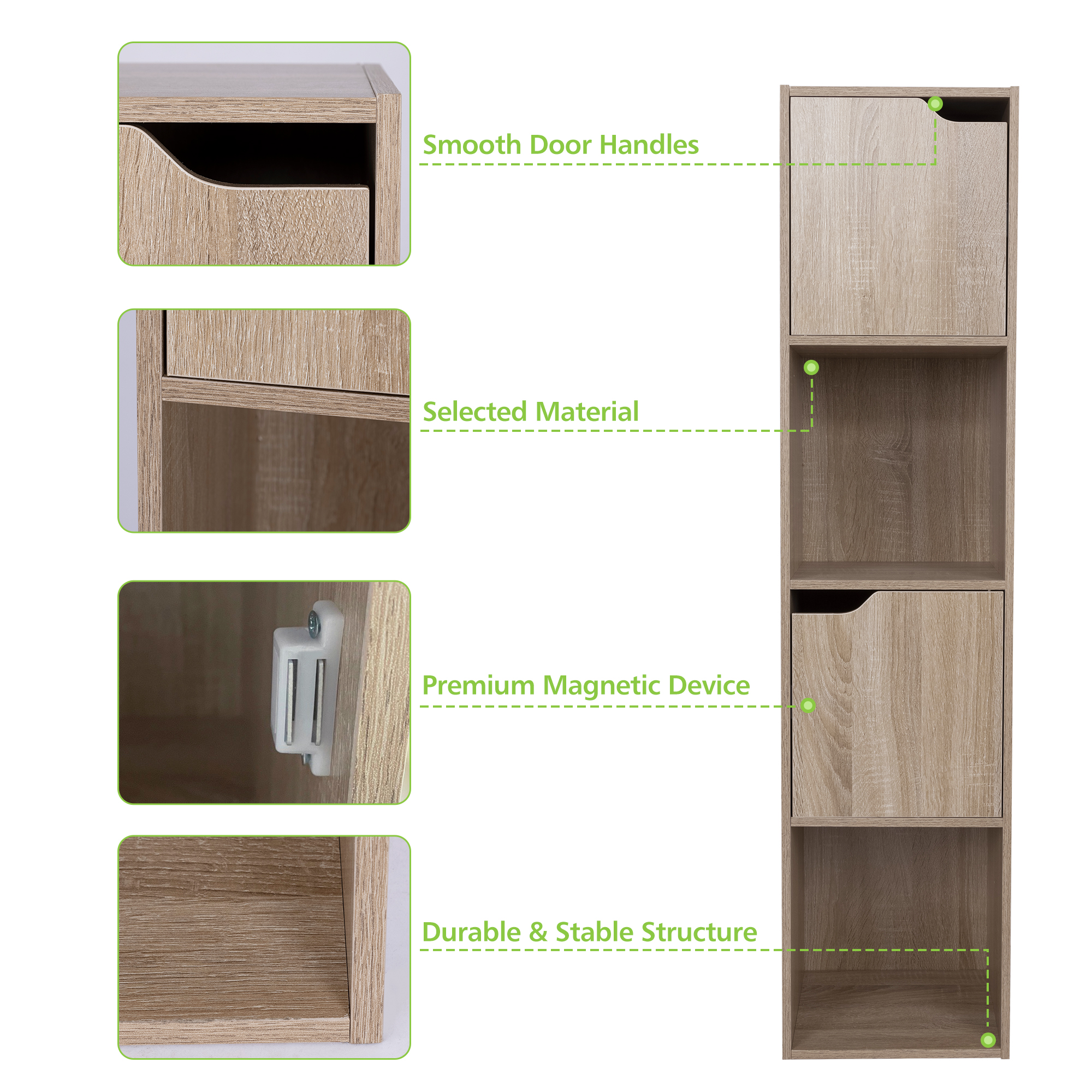The hardware components of bookcase doors