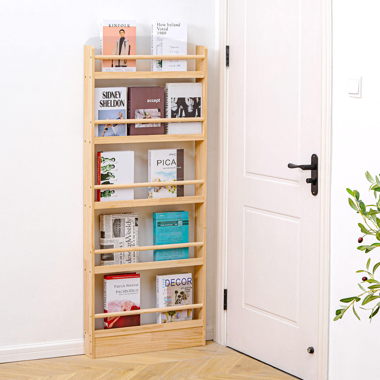 The hardware components of bookcase doors