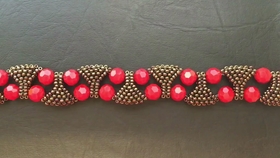 Crystal Bead Bracelet with Five Metal Components
