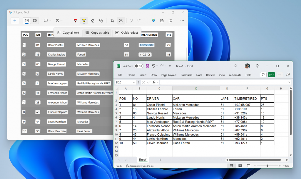 Utility Parts and Accessories Excel Table